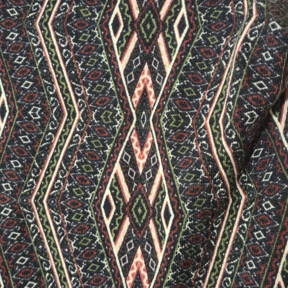 Joli Clothes XL Black Brown Geometric Tribal Knit Cap Sleeve Mini Shift Dress - Picture 8 of 13